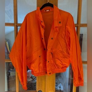 90s Inspired Fluorescent Orange/Red Windbreaker Jacket S Favlux